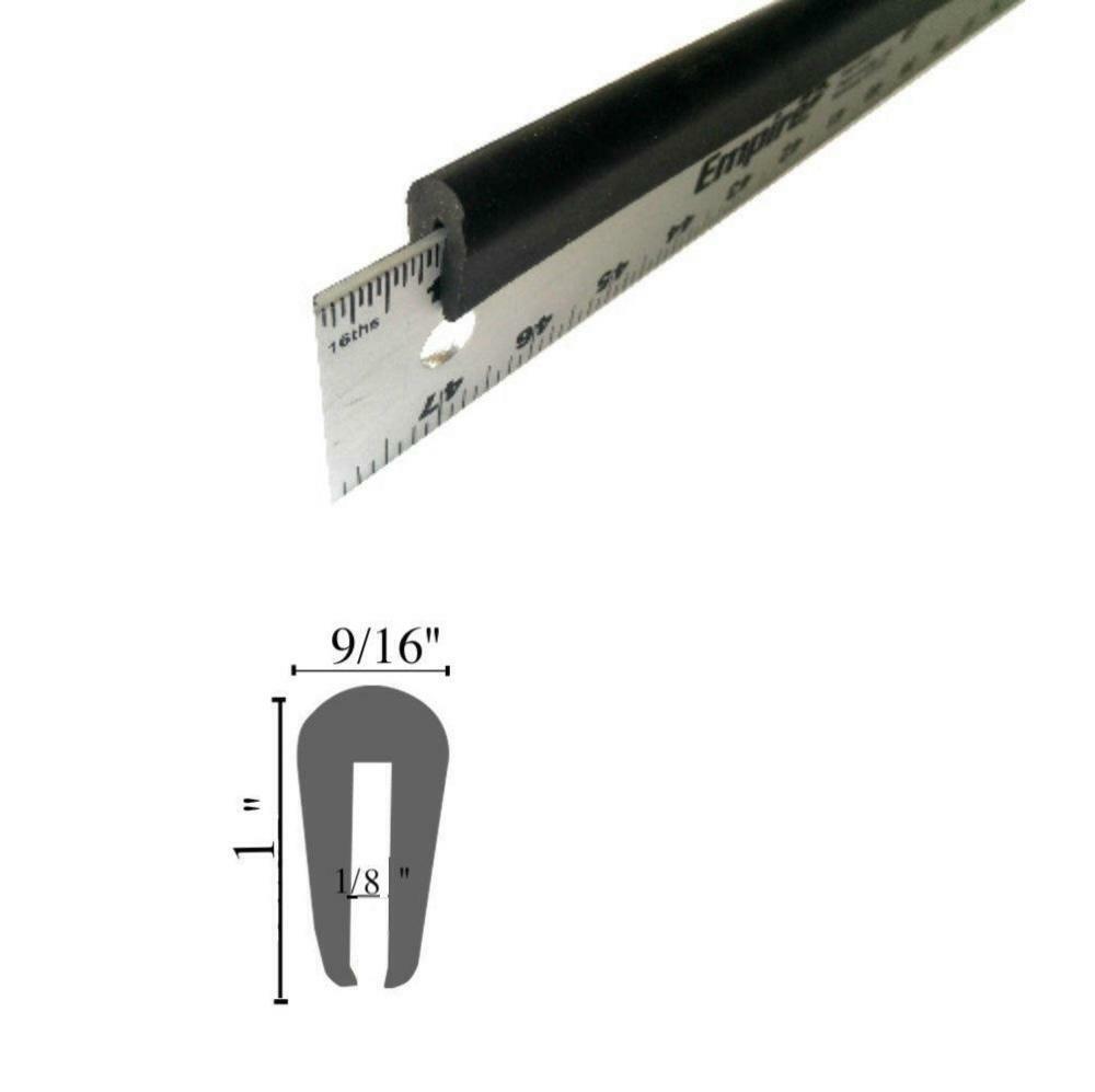 1/8" X 1" Rubber Edge Trim Seal Black U Channel